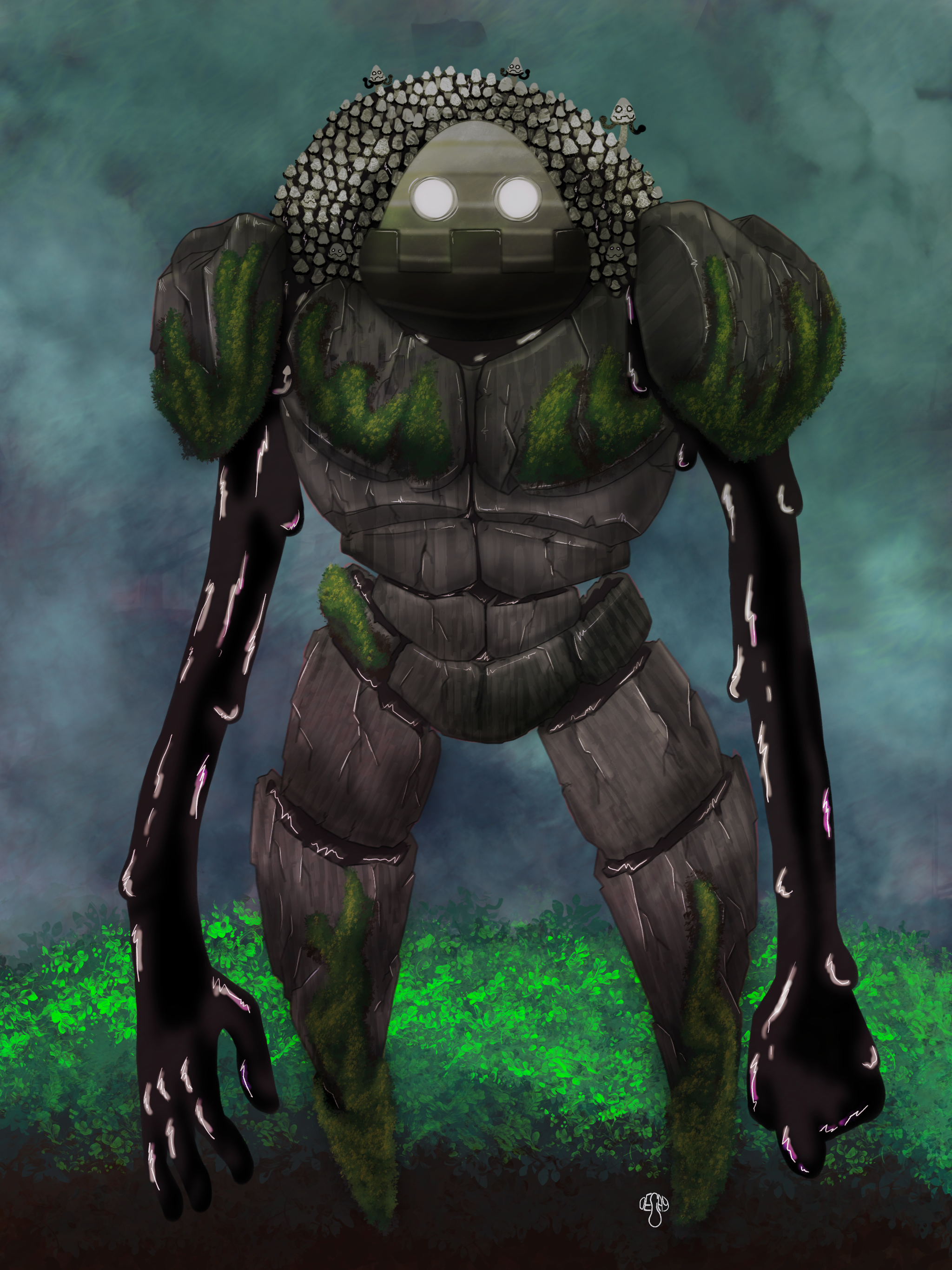 Shroomy Golem Art Print